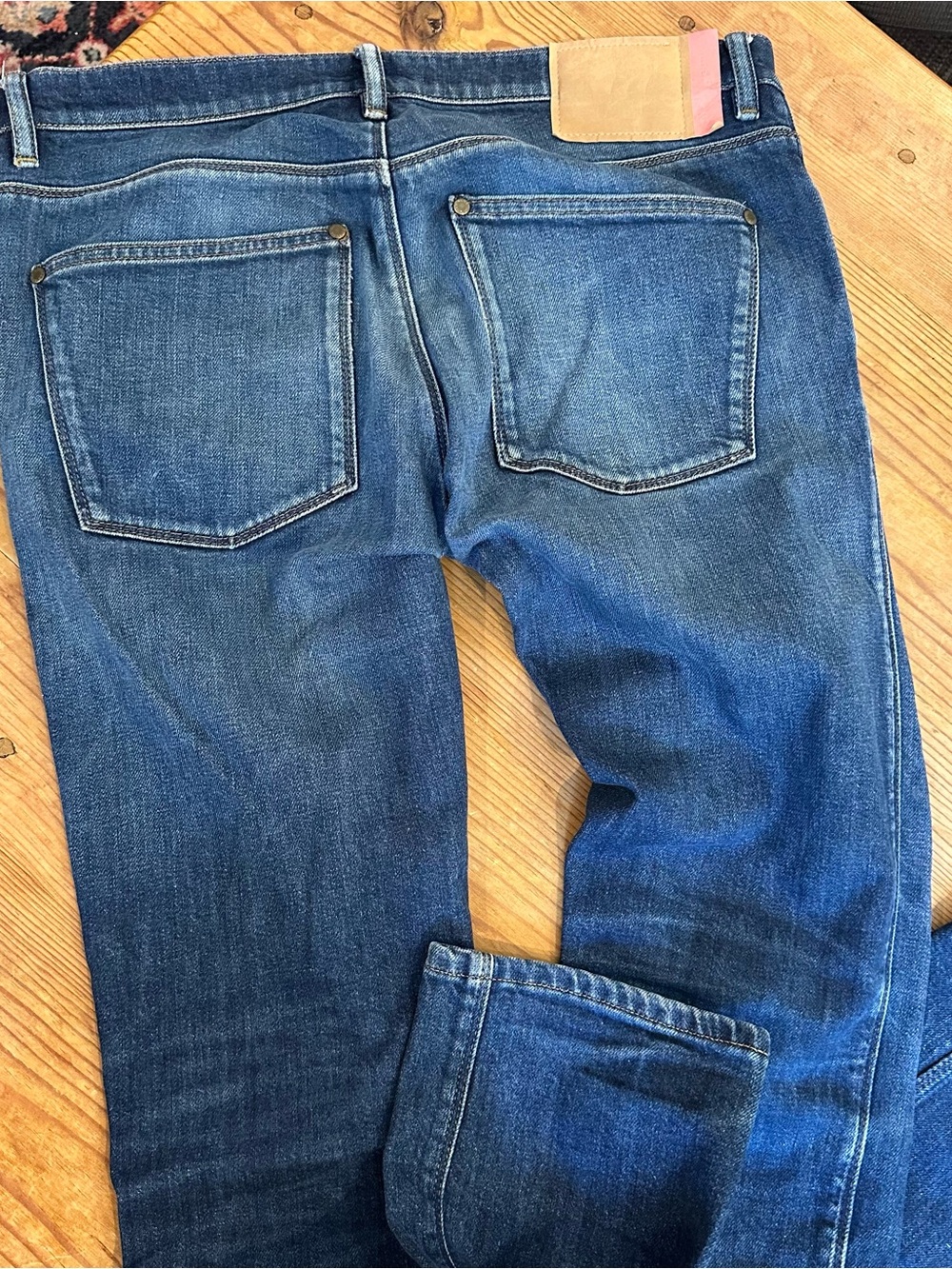 Acne Studios Blå Konst Max Jeans 33x32 Slim Tapered Faded Dark Blue